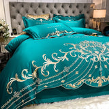 Triogift European-Style Bed Sheet Four-Piece Set 100 Cotton High-End Atmospheric Ice Silk Quilt Cover Pure Cotton Bedding