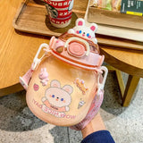 Triogift  -  Cute Water Bottle For Girl Kid Large Capacity Mug Outdoor Sport Drinking Kettle Portable Kawaii Bear Cup 1.3L Tumbler With Straw