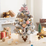 Triogift   Mini Christmas Tree Set Desktop Xmas Tree Decoration Gold Jingle Gift Led Christmas Tree Ornamend Diy House Warming Gift