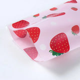 Triogift 25/50/100pcs Strawberry Theme Party Candy Gift Bags Biscuit Packing Bag Birthday Party Decor Strawberry Party Baby Shower Decor