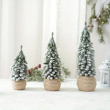 Triogift Mini Christmas Tree Artificial Small Snow Pine Xmas Tree Decorations New Year Party Ornaments Gifts Home Table Decor