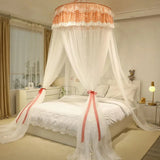 Triogift Double Layer Blackout Hanging Mosquito Net Dust-proof Dome Mosquito Net Home Princess Style Girls Room Decorative Bed Curtains