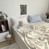 Triogift  -  Milk Velvet Imitation Wool Embossed Blanket Double Layer Thicken Blankets for Autumn Winter Comfortable Warm Blanket Comforters