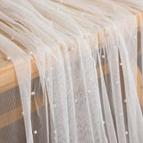 Triogift  Pearl Yarn Table Path Wedding Decoration Tulle Tablecloth Party Rectangular Table Runner Background Ornament Dining Accessories