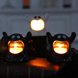 Triogift 2024 New Halloween Ghost Lamp With LED Flameless Candles Decorative Halloween Party Ghosts Horror Atmosphere Props Decoration