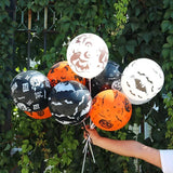 Triogift 30/10Pcs Scary Halloween Balloons Kids Toys Pumpkin Skeleton Ghost Bar Party Decor Balloon Halloween Black Orange Latex Balloon