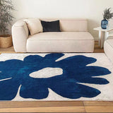 Triogift Klein Blue Large Area Living Room Carpet Comfortable Soft Bedroom Rug Fluffy Modern Home Decoration Aesthetics Coffee Table Rugs