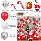 Triogift Christmas Balloon Set Candy Cane Aluminum Red Green Christmas Tree New Year Party Balloon Chain Arch Decoration Supplies Gifts