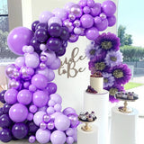 Triogift Purple Gold Balloon Garland Arch Kit Birthday Party Decor Girl Baby Shower Latex Ballon Chain Wedding Party Decorations