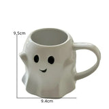 Triogift  -  Cute Ghost Water Cup Breakfast Milk Cup Creative Ceramic Mug Afternoon Tea Coffee Cup Household Drinking Halloween Gift