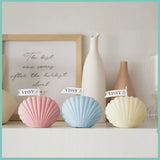 Triogift Scented Candle without Flame Sea Shell Shape Soywax Candles for Living Room Home Decorative Candles