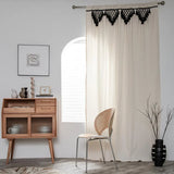 Triogift Home Decoration Curtains Living Room Bedroom Semi-shading Bay Window Curtain American Solid Color Woven Polyester Cotton Fabric