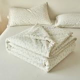 Triogift Summer Quilt Style Class A Knitted Aerobic Cotton Printed Soybean Quilt Summer Bedspread Home Textiles