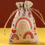 Triogift Rainbow Candy Bags Wedding Party Happy Birthday Party Decoration Gifts Bag Jewelry Hessian Sack Pouches Packing Bags