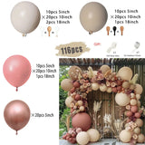 Triogift Boho Dusty Retro Pink Balloons Garland Arch Kit Bride Wedding Birthday Party Decoration Girls Baby Shower Rose Gold Ballon Chain