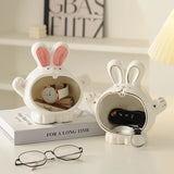 Triogift Nordic Light Luxury Style Cute Big Mouth Rabbit Storage Ornaments Living Room Desktop Decoration Artworks Key Watch Storage