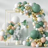 Triogift Green White Macaron Metal Balloon Garland Arch Kit Wedding Birthday Balloons Decoration Party Balloons For Kids Baby Shower