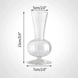 Triogift Decorative Flower Bottle Modern Mini Glass Vase for Flowers Transparent Bud Vase Designed for Living Room Decor Table Ornaments