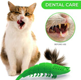 Triogift  Cat Toothbrush Toy Cat Dental Care Durable Hard Rubber Catnip Cat Interactive Toothbrush Chew Clean Mouth Toy Cat Treat Supplies