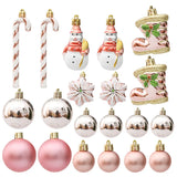 Triogift 29/20Pcs Christmas Tree Balls Hanging Pendant Candy Cane Pine Cone Ornament Set Christmas Home Decoration 2024 Navidad New Year