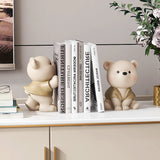 Triogift Cream Wind Bear Decoration, Bookstore Bookstand, Light, Luxury, High End, Home Decoration, Entrance, Living Room, Craft Gift