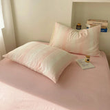 Triogift 3/4pcs Pink Gradient Design Duvet Cover Set Kids Adults Bedroom Soft Queen Bedding Student Single Skin-friendly Comforter Cover