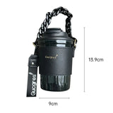 Triogift  - 420ml Portable Plastic Coffee Mug with Rope Leather Cover Creative Water Bottle Tea Milk Cold Drinkware Outdoor Couple Gift Cup