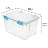 Triogift Sterilite 54 Qt. Gasket Box Plastic, Blue Aquarium, Set of 4