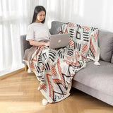 Triogift Nordic Knitted Blanket Bohemian Office Car Air Conditioning Nap Blanket Sofa Cover Blanket Warm Thickened Bedspread