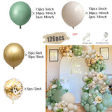 Triogift Jungle Safari Dark Green Balloon Garland Arch Kit Kid Birthday Party Supplies Gold Confetti Latex Ballons Baby Shower Decoration