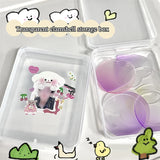 Triogift INS Transparent Kpop Photocard Holder Storage Box Flip Storage Box Classification Small Card Organizer Storage Case Stationery