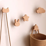 Triogift 1pcs Animal Wooden Hooks Cute Room Decor Hook Wall Keychain Coat Hook Home Door Wood Hook Hanger Kitchen Accessories Gadget