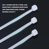 Triogift  500/100PCS Nylon Cable Ties Plastic Self-locking Adjustable Fastening Loop Black Fixed Binding Cord Ties Strap Home Wire Zip Tie