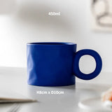 Triogift  -  Korean Style Fatty Mug Design Splash Ink Ceramic Cup Spot Mugs Simple Coffee Mug Couple Cups  Coffee Mugs Tea Drinkware