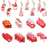 Triogift 8pcs Valentine's Day Hanging Ornaments Valentine Heart Gnome paper Cutouts Pendant for Love Tree Valentine's Day Wedding decor