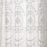 Triogift  Embroidered White Tulle Sheer Curtains for Living Room Curtains for Bedroom Wedding Voile Flower Drapes Windows Backdrop Europe