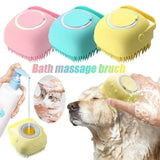 Triogift  Pet Bathing Brush Soft Silicone Massager Shower Gel Bathing Brush Clean Tools Comb Dog Cat Cleaning Grooming Supplies