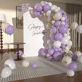 Triogift 97pcs - White Purple Latex Balloon Arch Set Birthday, Wedding, Anniversary, Celebration, Party Decoration