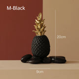 Triogift Nordic Light Luxury Pineapple Decoration,Golden Fruit Shape Living Room Porch Home Decoration Figurines Gift Wedding Props