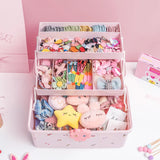 Triogift Children's Hair Accessories Storage Box Baby Head Rope Hairpin Rubber Band Organizer Case Cute Girl Jewelry Box Desktop Decor