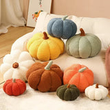 Triogift  Lamb Fleece Pumpkin Throw Pillows Cute Colorful Pumpkin Plush Toys Home Decor Throw Pillow Living Room Bedroom Decorative Ins