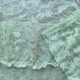 Triogift 1PC Green Pearls Double Layer Short Curtain for Kitchen Sheer Voile Drape Lace Wave Bottom Dustproof Door Cupboard #E