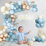 Triogift Blue Balloon Garland Arch Kit 1st Birthday Party Decoration Kids Baby Shower Boy Wedding Birthday Ballon Foil Latex Ballon