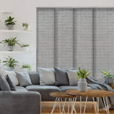 Triogift Blinds Trimmed Woven Fabric Vertical Curtains Retractable Panel Track Blinds for Sliding Glass Doors Patio Doors Windows Home