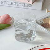 Triogift  -  Twisted Glass Transparent Shot Glass Cup Decor Cocktail Beer Wine Milk Tea Glass Reusable Kitchen Drinking Glasses tumbler