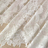 Triogift  1PC Lace Floral Short Curtain for Kitchen Small Window Sheer Drape Porch Cabinet Study  Special Rod Pocket #E