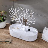 Triogift  New Upgraded Deer Jewelry Storage Rack Drawer Design Tree Antler Shape Earrings Necklace Ring Jewelry Display Stand Tray Cases