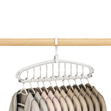 Triogift Rotating Folding Clothes Hanger Closet Organizer Multi-port Clothing Drying Rack Foldable Plastic Scarf 11-hole Storage Hangers