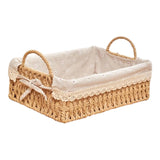 Triogift Woven Storage Baskets Kitchen Organizer Handwoven with Handles Cosmetic Box for Breakfast Fruit Bedroom Bathroom Home Decorative