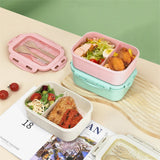 Triogift  -  Wheat Straw Lunch Box Healthy BPA Free Bento Boxes Microwave Dinnerware Food Storage Container Soup Cup Lunch Box for Kids